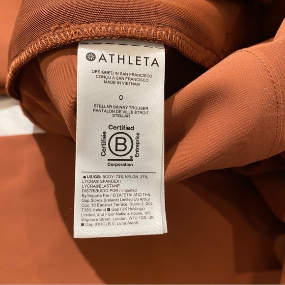 Athleta Stellar Skinny Trouser pant in Ancient Mahogany size 0 - Picture 7 of 8